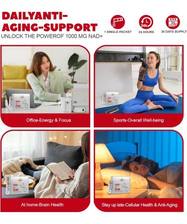 VitaCoeur 1000mg NAD+ Supplement Liquid with Organic Resveratrol Nicotinamide Riboside & PQQ CoQ10 ALA Boost Energy Focus DNA Repair & Healthy Aging NAD Resveratrol for Men & Women(30 PCS) - Buy Online on GoSupps.com