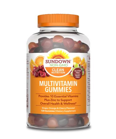 Sundown Naturals Multivitamin Gummies Grape Orange & Cherry Flavored 120 Gummies