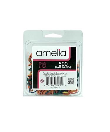 Amelia Beauty Rubber Bands Premium US Made Rubber Hair Ties Ideal for Ponytails Convenient Re-closable Container 500 Count - Rainbow Mix - Buy Online on GoSupps.com