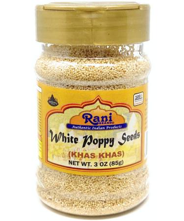 Rani White Poppy Seeds Whole (Khus Khus) Spice 3oz (85g) Natural | Vegan | Gluten Friendly | Non-GMO | Indian Origin