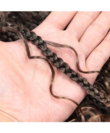 Melisay 5 Packs Box Braids Crochet Hair Extensions - Curly 35.6 cm Synthetic Afro Kinky Braiding Hair for Black Women | Passion Twist & Goddess Faux Locs - T27 - Buy Online on GoSupps.com