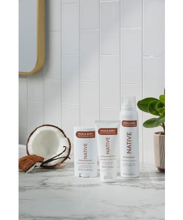 Native Whole Body Deodorant Cream Contains Naturally Derived Ingredients Deodorant for Women & Men | 72 Hour Odor Protection Aluminum Free with Coconut Oil and Shea Butter | Coconut & Vanilla - Buy Online on GoSupps.com