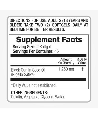 Lab | Black Seed Oil | 1250 mg | Black Seed Oil Capsules | Pure | Black Seed Oil Pills | 90 softgels of | Organic Black Seed Oil | Ultra high Absorption | Black Seed Oil Organic Cold Pressed. - Buy Online on GoSupps.com