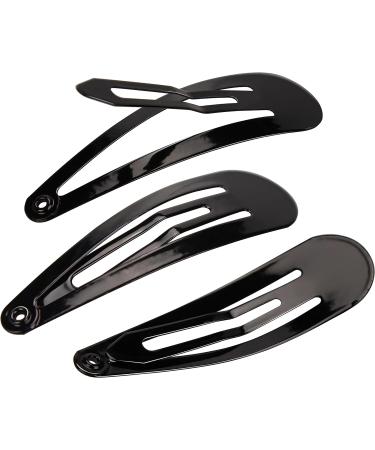 Beayuer 80 Pack Snap Hair Clips 2 Inch Metal Hair Accessories Barrettes for Girls Women Hair Styling (80 Pcs Black) 1 count (Pack of 80) Black - Buy Online on GoSupps.com