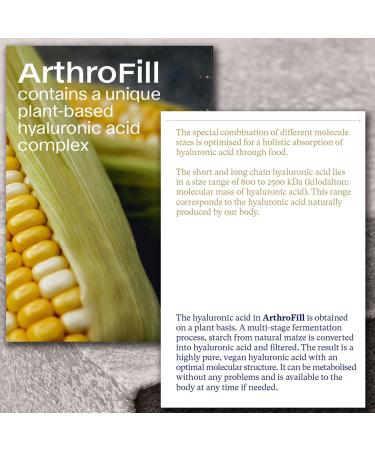 ArthroFill Tablets - Proven European Joint Relief - Vegan Hyaluronic Acid - Nutrient Complex - Support Active Movement Functions with 15 Vital Micronutrients - Made in Germany - Buy Online on GoSupps.com