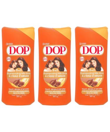 Dop - Very Gentle 2 in 1 Shampoo with Argan Oil for Dry or Frizzy Mediterranean Hair - 400 ml - Pack of 3