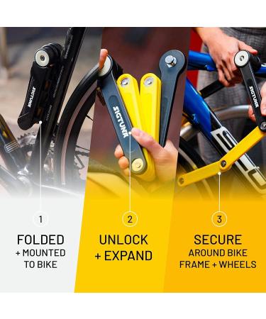 Folding Bike Lock - 8mm Hardened Steel Fold-Up Heavy Duty Lock for Electric & City Bikes | Easy Mounting, Secure Anti-Theft Guard with Keys - Buy Online on GoSupps.com