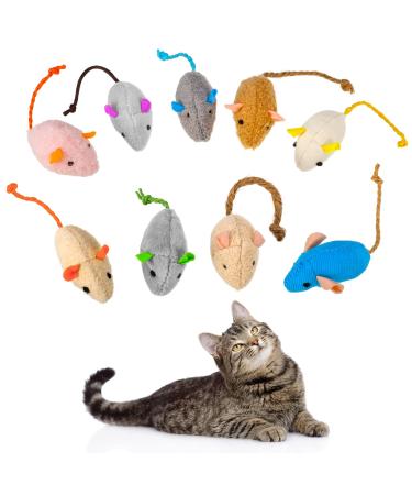 Dacitiery 9Pcs Cat Catnip Mice Toys for Cat Soft Mouse Toys Playing Chewing Teeth Cleaning Realistic Plush Toy for Cat Kitten