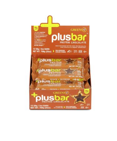 Greens Plus Plusbar Protein Chocolate 12 Bars 2 oz (59 g) Each