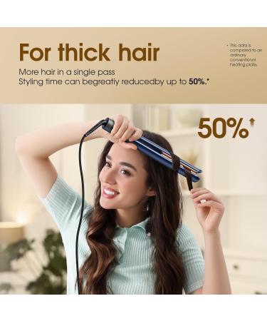 FURIDEN 2 in 1 Hair Straightener & Curler - Flat Iron for Thick & Curly Hair | Long-Lasting Defined Curls (Dark Midnight Blue) | International Shipping Available - Buy Online on GoSupps.com