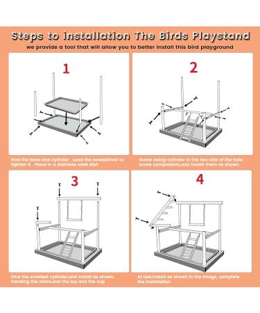Wishesmar WellensiTich Playground for Nymphensittich Parrots - Climbing Swing & Feeder-Cup Toy | 40.5x37x23 cm Wood Playset - Buy Online on GoSupps.com