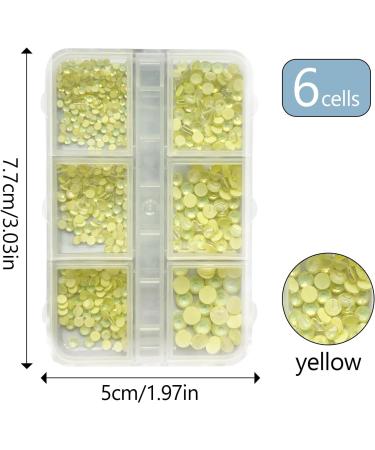 1Box Mixed Nails Art Decorations 3D Beads Nail Easy Installation And Removal Add Charm To Your Nail Nail Supplies Yellow - Buy Online on GoSupps.com