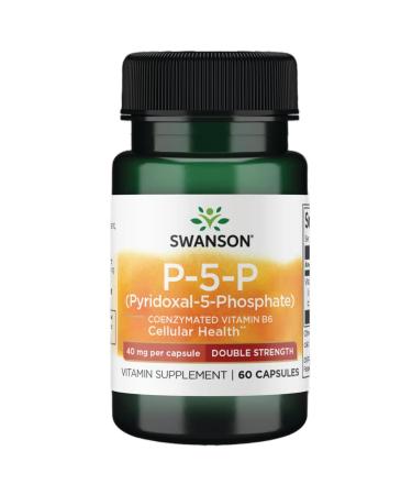 Swanson P-5-P (Pyridoxal-5-Phosphate) Coenzymated Vitamin B-6 40 Milligrams 60 Capsules