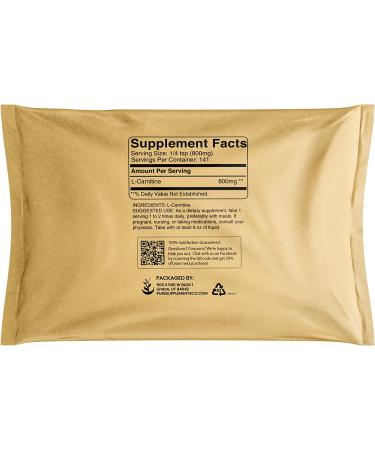 Premium 100% L-Carnitine Powder 4 oz - 500mg Serving - Gluten-Free, Non-GMO Dietary Supplement - Unflavored with Eco-Friendly Packaging - Buy Online on GoSupps.com