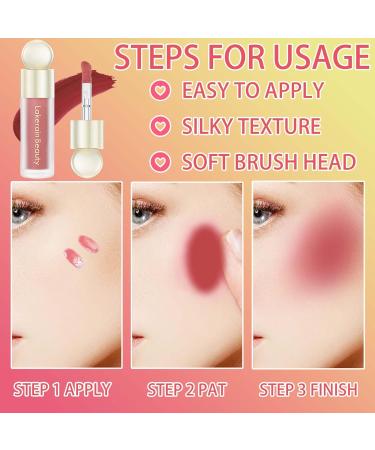 Liquid Blush Natural Soft Cream Face Blush Matte Cheek Tint Lightweight Moisturizing Waterproof Long Lasting Face Blush Stick(4#) - Buy Online on GoSupps.com