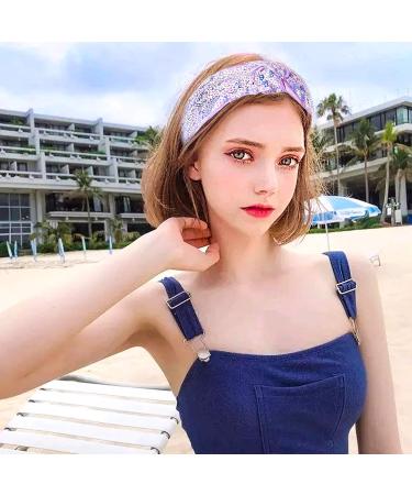 Candgirl Boho Knotted Headbands 12Pcs - Wide Fashion Hair Bands for Women & Girls | Glitter Sequin, Elastic Hair Accessories - Buy Online on GoSupps.com
