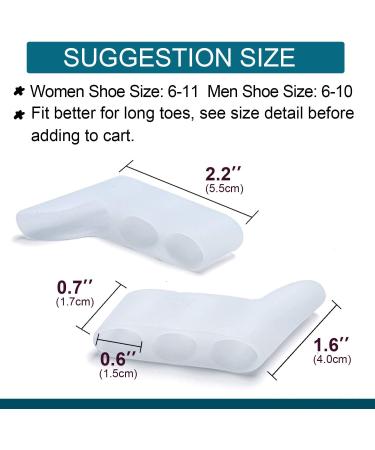 Povihome 10 Pack Pinky Toe Separators - Triple Gel Protectors for Overlapping & Curled Pinky Toes - Separate and Protect White - Buy Online on GoSupps.com