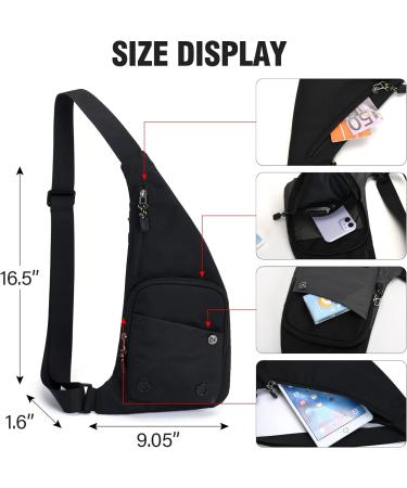 Peicees Sling Bag | Shoulder Backpack with Multiple Pockets for Outdoor Activities | Black - Buy Online on GoSupps.com