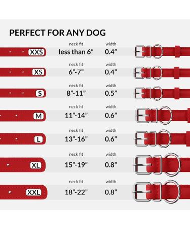 Collardirect Handmade Soft Padded Round Leather Dog Collar | Real Leather for Small to Big Dogs & Cats | 18-20 cm | Available in Black Pink Red Purple Blue - Buy Online on GoSupps.com