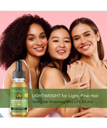 Sunny Isle Rosemary Mint Hair and Strong Roots Oil Lite 2oz For Light Thin Hair Infused with Biotin & Jamaican Black Castor Oil - Buy Online on GoSupps.com
