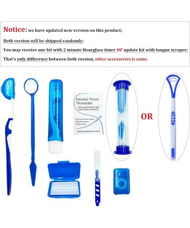 Portable Orthodontic Care Kit: EvaGO Travel Oral Care Set (8pcs) - Blue - Buy Online on GoSupps.com