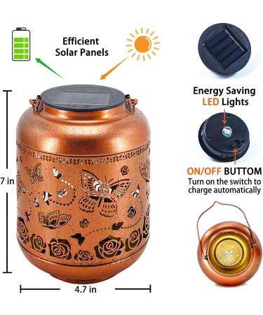Hummingbird Solar Lanterns Outdoor Waterproof Hanging Solar Lights Hummingbird Gifts for Women Men Metal Bird Decorative LED Lanterns for Yard Patio Lawn Tabletop Pathway Landscape 2 Pack Butterfly Hummingbird - Buy Online on GoSupps.com