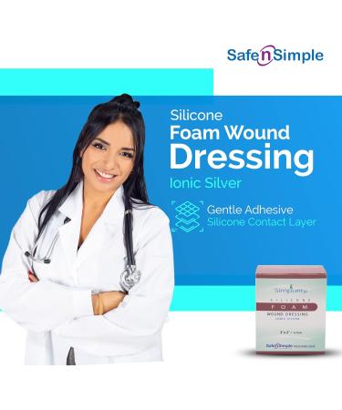 Buy Simpurity Silicone Foam Wound Dressing with Ionic Silver - 2x2 Box of 12 | Fast International Shipping - Buy Online on GoSupps.com