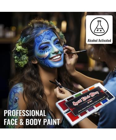 12 Colors Alcohol Activated SFX Makeup Palette - Professional Waterproof Face & Body Paint for Cosplay Theatre & Film - Buy Online on GoSupps.com