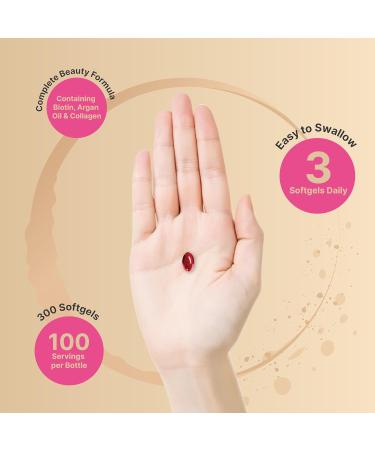 NatureBell Hair Skin & Nails* Vitamins for Women 300 Softgels with MCT Oil 21-in-1 with 5000mcg Biotin Collagen Keratin Hyaluronic Acid Argan Oil & B Complex Non-GMO Gluten Free - Buy Online on GoSupps.com