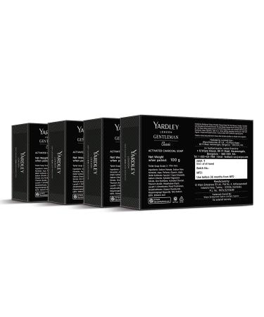 Yardley London Gentleman Classic Activated Charcoal Soap - 99.9% Germ Protection & Deep Cleansing - Pack of 4 (100g Each) - International Shipping Available - Buy Online on GoSupps.com