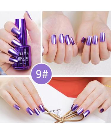 Purple Nail Polish Nail Varnish Chrome Metallic Mirror Quick Dry Metal Effect No UV Needed Nail Art Polish Chrome Nail Polish Nail for DIY Nail Art Manicure at Home - Buy Online on GoSupps.com