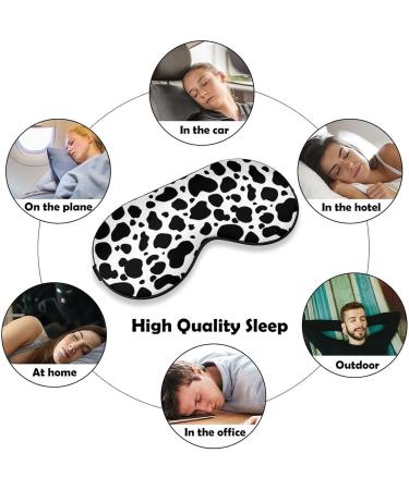 Black and White Cows Sleep Mask for Women | Adjustable Eye Shades with Elastic Strap - Perfect for Comfortable Sleep - Buy Online on GoSupps.com