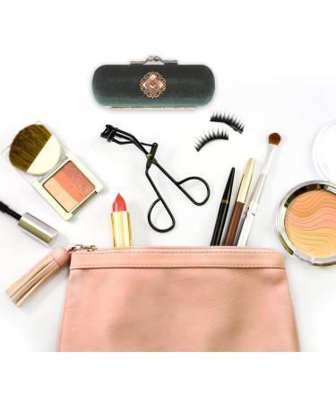 4pcs Velvet Lipstick Box & Makeup Bag Set - Stylish Travel Toiletry Bags for Women - Dark Green Zinc Alloy - Perfect for Makeup & Lipstick Storage - Buy Online on GoSupps.com