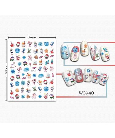 KALEFUL Christmas Nail Stickers 12 Sheets Self-Adhesive Nail Decal Santa Claus Gnome Snowflake Snowman Elk Winter Nail Art Decoration Design Supplies - Buy Online on GoSupps.com