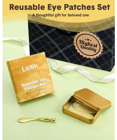 Lictin Reusable Silicone Eye Patches Firm & Lift Under Eye Treatment to Reduce Wrinkles & Fine Lines | Includes Metal Applicator & Tin Case - Buy Online on GoSupps.com