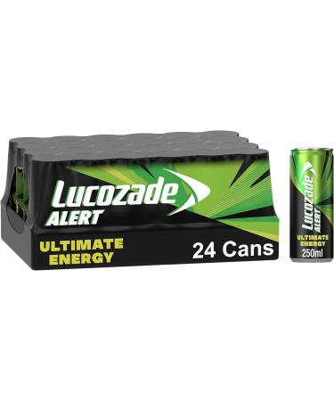 Lucozade Alert Ultimate High Caffeine Guarana  Energy Drink Great Taste Contains vitamin B3 to help reduce tiredness - 8.5 Oz - Pack of 24