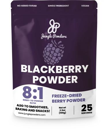 Jungle Powders Freeze Dried BlackBerry Powder 3.5oz, Powdered Unsweetened Blackberries, GMO, Additive, and Filler Free Purple Superfood Flavoring Extract 3.5 Ounce (Pack of 1)