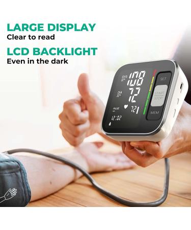 QGUGU Blood Pressure Monitor - Automatic Upper Arm BP Machine with Adjustable Digital Cuff Kit, Backlit Display, 240 Sets Memory - USB Cord & Carrying Case Included - Black - Buy Online on GoSupps.com