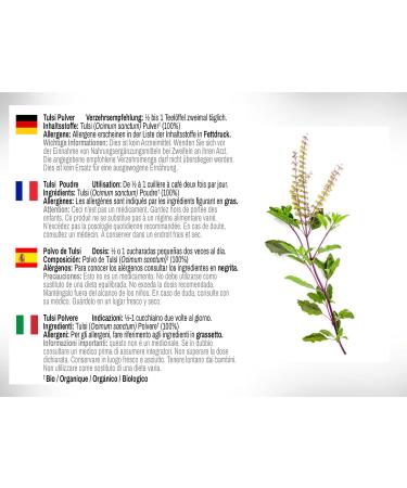 Dr Wakdes Tulsi Pulver (Holy Basil) - 500g | Pure & Raw Ayurvedic Herb | Vegan | Fast Shipping - Buy Online on GoSupps.com