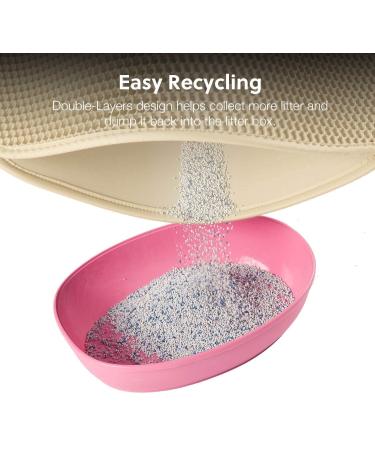 Premium XL Beige Cat Litter Mat - Double Layer Scatter Control & Waterproof - Buy Online on GoSupps.com