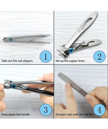 Nail Clippers for Thick Toenail 15mm Wide Jaw Opening Nail Clipper Stainless Steel Thick Fingernail Clippers for Men & Women Oversized Seniors Nails Cutter Extra Large Toenails Clippers (Silver) - Buy Online on GoSupps.com