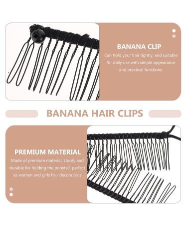 KALLORY 2pcs Vintage Stretch Banana Hair Clips | No Crease Hair Grip Styling Tool for Women - Black | 11.5X4.3X1CM - Buy Online on GoSupps.com