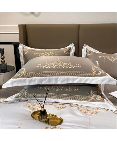 Embroidery Series Premium Cotton Duvet Cover Queen King Bedding Set Comforter Cover Pillowcases Bed Sheet Soft (D Queen) - Buy Online on GoSupps.com