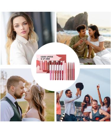 Fmzrbnih Lip pencil and lip liner set: matte lip pencil set liquid lip pencil collection long-lasting and easy-to-apply makeup kit | Color set - Buy Online on GoSupps.com