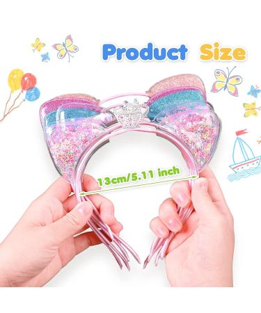 6pcs Glitter Cat Ear Headbands - Sparkling Sequins Hair Hoops for Daily Wear and Party - Buy Online on GoSupps.com
