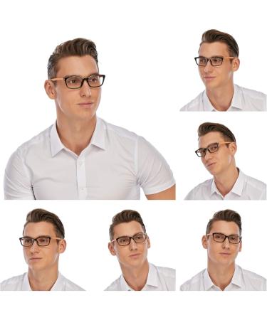 Doovic Blue Light Filter Reading Glasses - Black Rectangular Frame with Bamboo Patterns for Men & Women - Strength 1.0 - Buy Online on GoSupps.com