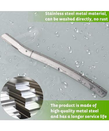 Silver Diamond Eyebrow Razor for Men and Women - Anti-Slip Handle, Stainless Steel Dermaplaning Tool for Hair Removal - Buy Online on GoSupps.com