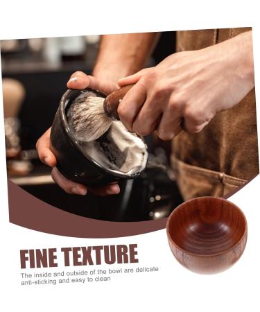 FRCOLOR Wooden Shaving Bowl Set - 2pcs Men's Shaving Soap Cup & Brush - Premium Bamboo Barber Supplies - Buy Online on GoSupps.com