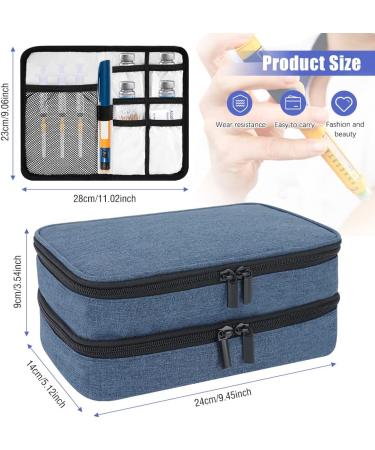 Brynnl Insulin Cooler Travel Case Double-Layer Diabetic Supplies Bag - Blue - Buy Online on GoSupps.com