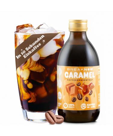 Breaknow - coffee concentrate - liquid - caramel - 30x portions - ice coffee - coffee syrup - Cold Brew - Preparation in 10 seconds - coffee for on the go at home Caramel Macchiato 300 ml (1 Pack)